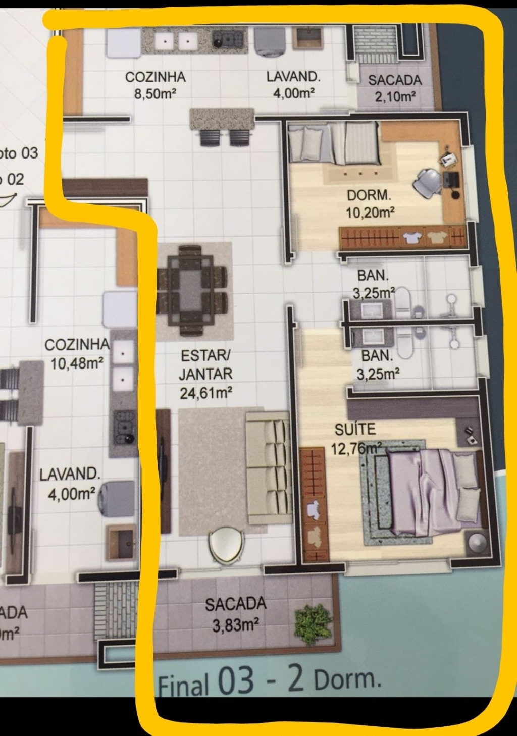 APARTAMENTO COM 2 DORMITÓRIOS ( MOBILIADO )
